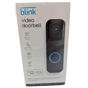 Blink Video Doorbell HD Security System, Wireless or Wired,‎ Two-Way Audio, New